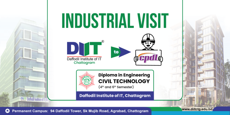 We are excited to announce an Industrial Visit to CA Property Development Limited (CPDL) for the students of Diploma in Engineering – Civil Technology (4th and 6th Semester) from Daffodil Institute of IT, Chattogram 👉 During this visit, students will gain practical exposure to: 🔹 Modern building construction processes 🔹 Structural engineering practices 🔹 Site safety protocols 🔹 Quality control and project supervision techniques 🔹 Real-time interaction with CPDL engineers and professionals This hands-on learning opportunity will help students connect classroom knowledge with real-world applications in the construction industry. 📅 Event Details: Event Title: Industrial Visit to CA Property Development Limited (CPDL) – Civil Technology (4th & 6th Semester) Date: 24 November, 2025 Time: 8:30 AM – 1:00 PM Venue: CPDL Kolpotoru, Road No. 10, O.R. Nizam Road R/A, Chattogram 🎯 Who Are Going to Experience: Civil Technology students of 4th & 6th Semester (DIIT) 🎉 Purpose of the Visit: To enhance students’ practical understanding of construction technology, site management, and professional engineering practice.